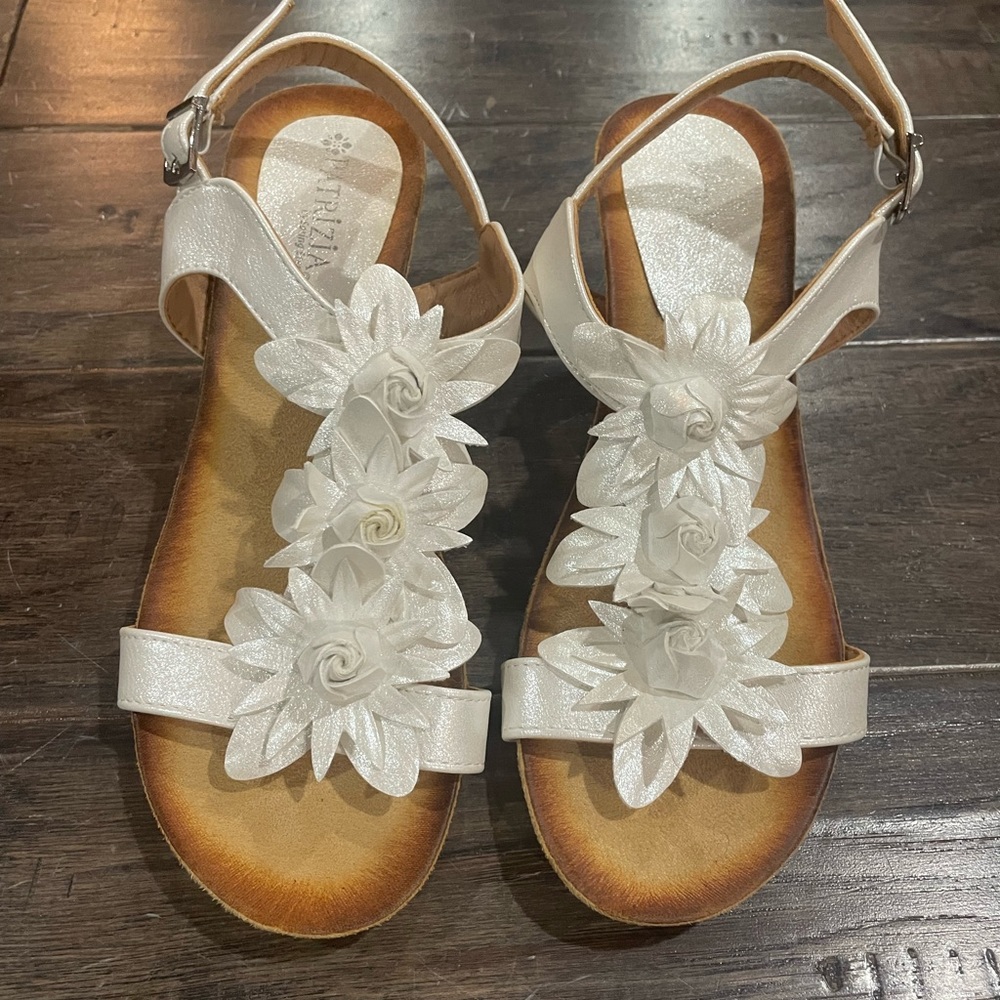 Patrizia White Wedge w/ Decorative Heel